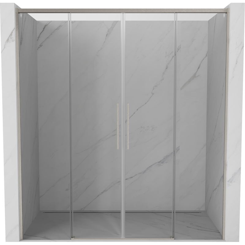 Mexen Rox Duo portes de douche coulissantes 170 cm, transparentes, nickel brossé - 8C2-170-002-97-00
