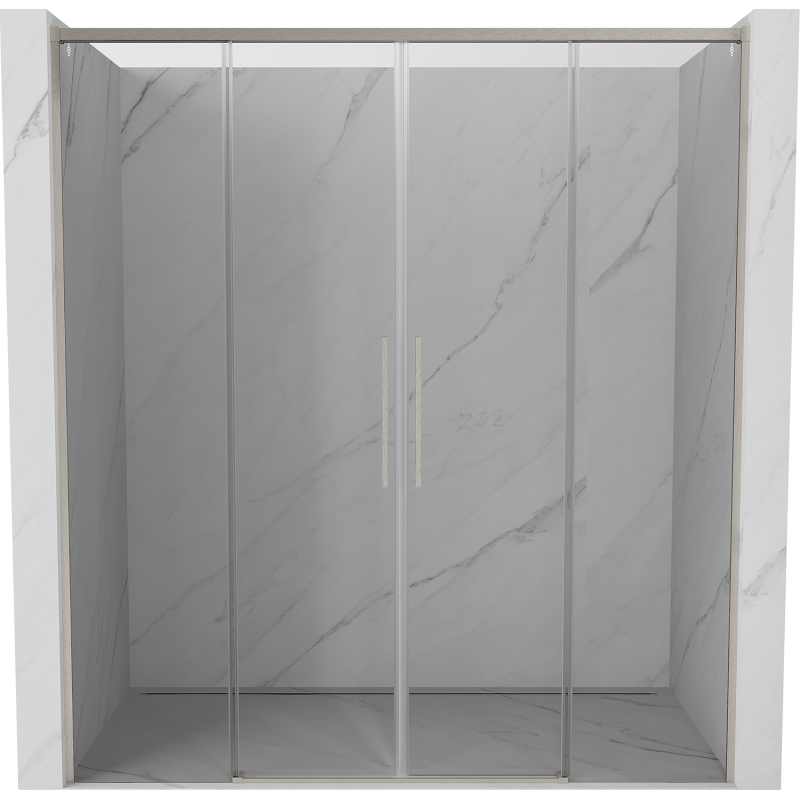 Mexen Rox Duo porte de douche coulissante 180 cm, transparent, nickel brossé - 8C2-180-002-97-00