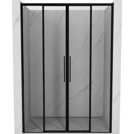 Mexen Rox Duo portes de douche coulissantes 150 cm, cadre noir, noir - 8C2-150-002-70-70