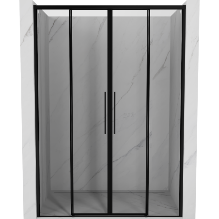 Mexen Rox Duo portes de douche coulissantes 160 cm, cadre noir, noir - 8C2-160-002-70-70