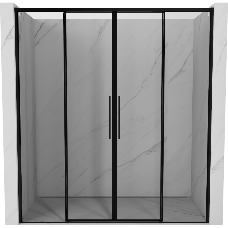 Mexen Rox Duo portes de douche coulissantes 170 cm, cadre noir, noir - 8C2-170-002-70-70