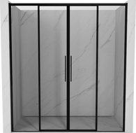 Mexen Rox Duo portes de douche coulissantes 180 cm, cadre noir, noir - 8C2-180-002-70-70