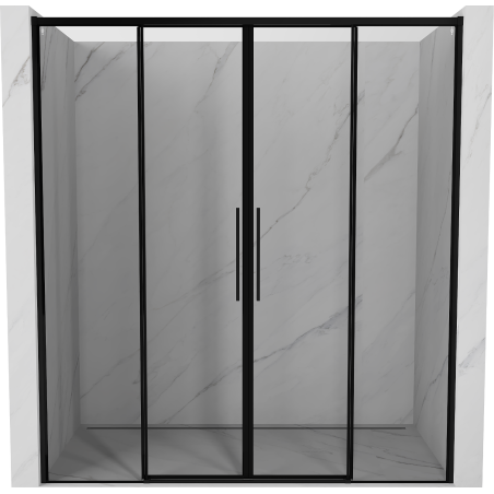 Mexen Rox Duo portes de douche coulissantes 200 cm, cadre noir, noir - 8C2-200-002-70-70