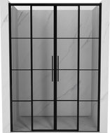 Mexen Rox Duo portes de douche coulissantes 140 cm, grille noire, noir - 8C2-140-002-70-77