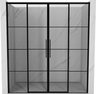 Mexen Rox Duo porte de douche coulissante 170 cm, grille noire, noir - 8C2-170-002-70-77