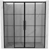 Mexen Rox Duo porte de douche coulissante 180 cm, motif cage noir, noir - 8C2-180-002-70-77