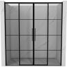 Mexen Rox Duo portes de douche coulissantes 190 cm, grille noire, noires - 8C2-190-002-70-77