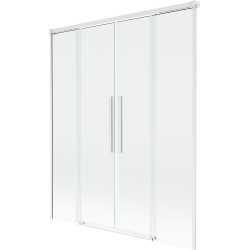 Mexen Rox paroi de douche 2 volets coulissants 150 x 150 cm, transparent, blanc - 8C9-150-002-20-00