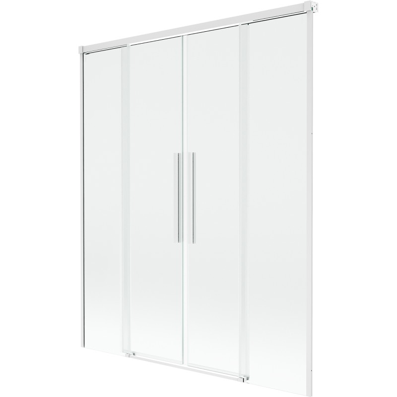 Mexen Rox paroi de douche à 2 volets coulissante 160 x 150 cm, transparent, blanc - 8C9-160-002-20-00