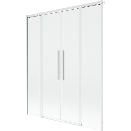 Mexen Rox paroi de douche à 2 volets coulissante 160 x 150 cm, transparent, blanc - 8C9-160-002-20-00