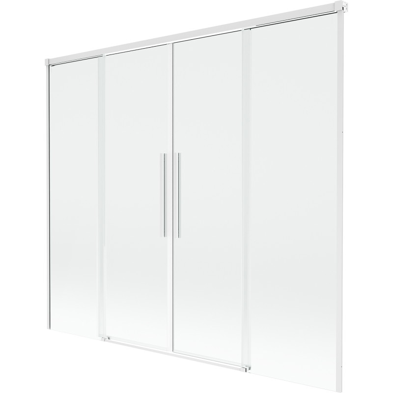 Mexen Rox paroi de baignoire à deux volets coulissants 170 x 150 cm, transparent, blanc - 8C9-170-002-20-00