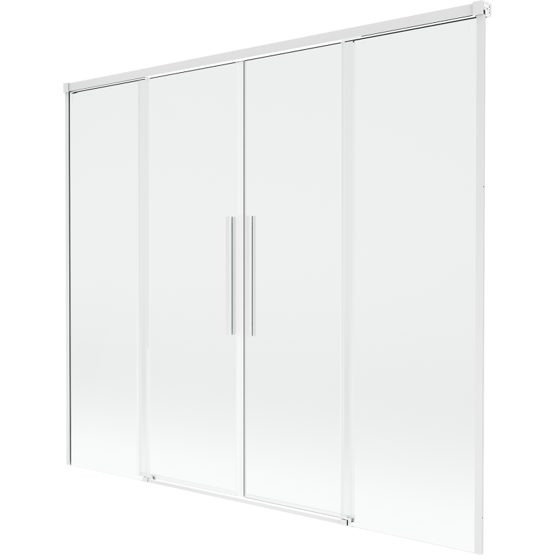 Mexen Rox paroi de baignoire 2 volets coulissants 180 x 150 cm, transparent, blanc - 8C9-180-002-20-00