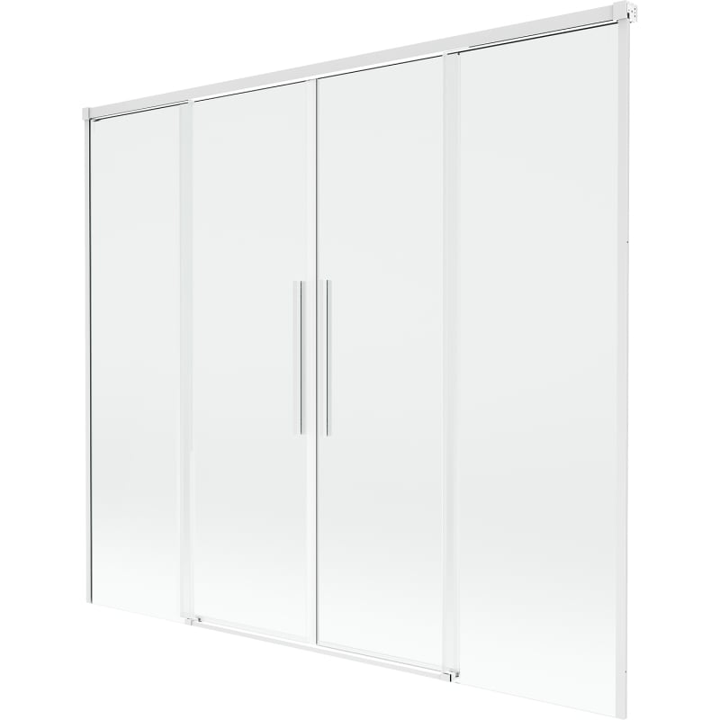 Mexen Rox paroi de baignoire à 2 volets coulissants 190 x 150 cm, transparent, blanc - 8C9-190-002-20-00