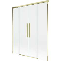 Mexen Rox paroi de douche 2 volets coulissants 140 x 150 cm, transparent, doré - 8C9-140-002-50-00