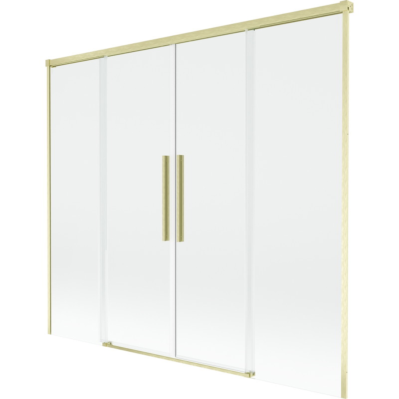 Mexen Rox pare-douche de baignoire extensible à 2 volets 170 x 150 cm, transparent, or brossé - 8C9-170-002-55-00