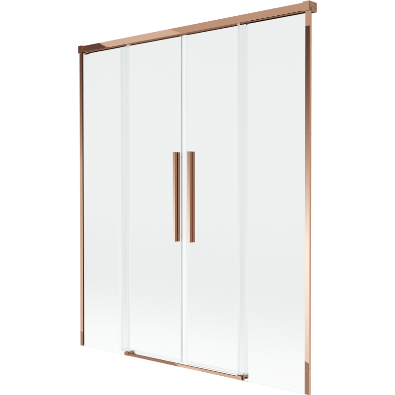 Mexen Rox paroi de douche à 2 pans coulissante 150 x 150 cm, transparent, or rose - 8C9-150-002-60-00