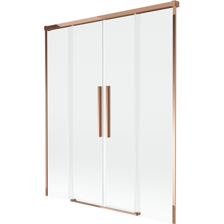 Mexen Rox paroi de douche à 2 pans coulissante 150 x 150 cm, transparent, or rose - 8C9-150-002-60-00