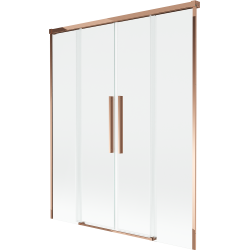 Mexen Rox pare-baignoire 2 volets coulissants 160 x 150 cm, transparent, or rose - 8C9-160-002-60-00