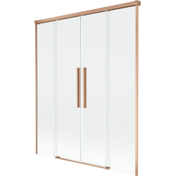 Mexen Rox paroi de douche à 2 vantaux coulissante 150 x 150 cm, transparent, cuivre brossé - 8C9-150-002-65-00