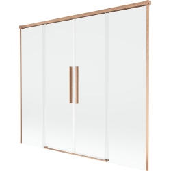 Mexen Rox paroi de douche 2 volets coulissants 180 x 150 cm, transparent, cuivre brossé - 8C9-180-002-65-00