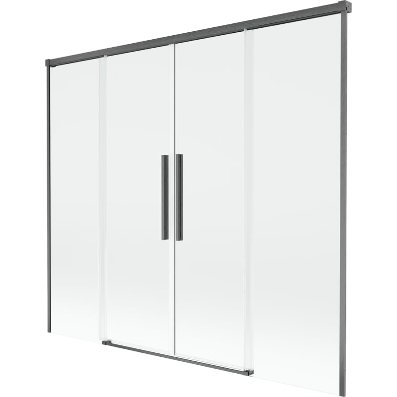 Mexen Rox paroi de baignoire 2 panneaux coulissants 190 x 150 cm, transparent, gris métallisé brossé - 8C9-190-002-66-00