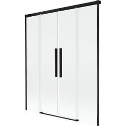Mexen Rox paroi de bain 2 volets coulissants 140 x 150 cm, transparent, noir - 8C9-140-002-70-00