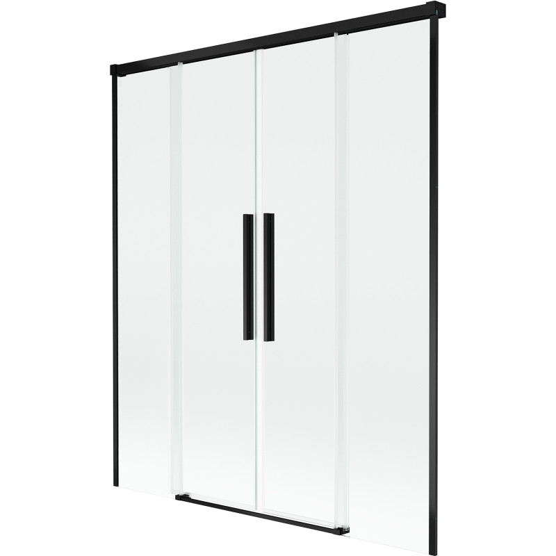 Mexen Rox paroi de bain 2 volets coulissants 140 x 150 cm, transparent, noir - 8C9-140-002-70-00