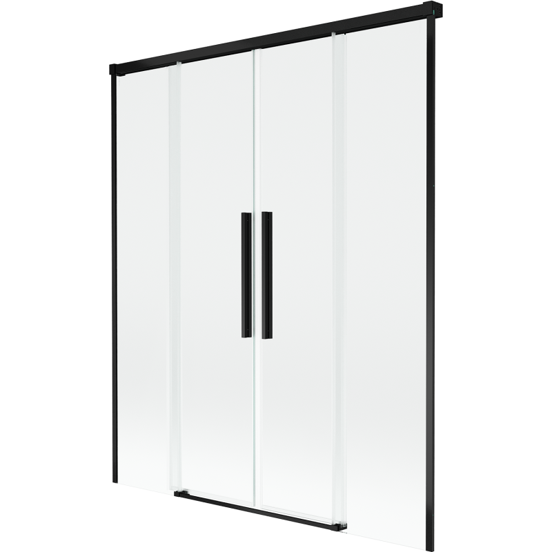 Mexen Rox paroi de douche coulissante à 2 volets 160 x 150 cm, transparent, noir - 8C9-160-002-70-00