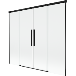 Mexen Rox pare-douche à 2 portes coulissantes 190 x 150 cm, transparent, noir - 8C9-190-002-70-00