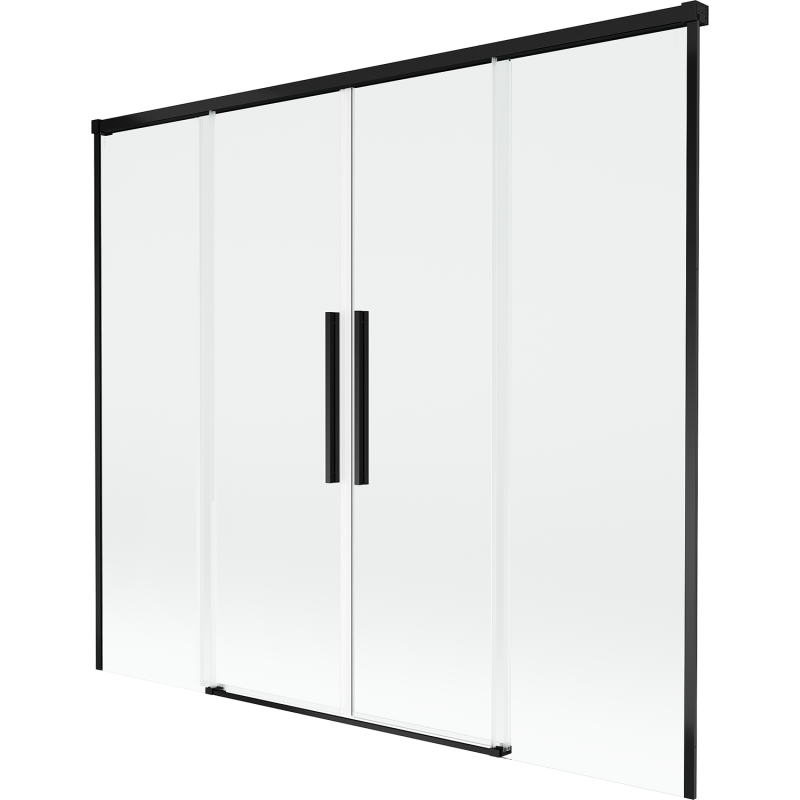 Mexen Rox pare-douche à 2 portes coulissantes 190 x 150 cm, transparent, noir - 8C9-190-002-70-00