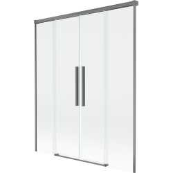 Mexen Rox paroi de baignoire 2 volets coulissante 150 x 150 cm, transparent, métal gun - 8C9-150-002-95-00