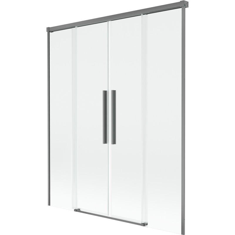 Mexen Rox paroi de baignoire à 2 volets coulissante 150 x 150 cm, transparent, gun metal - 8C9-150-002-95-00