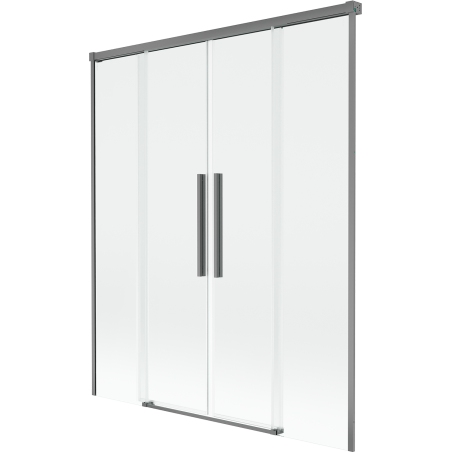 Mexen Rox paroi de baignoire 2 volets coulissants 160 x 150 cm, transparent, gun metal - 8C9-160-002-95-00