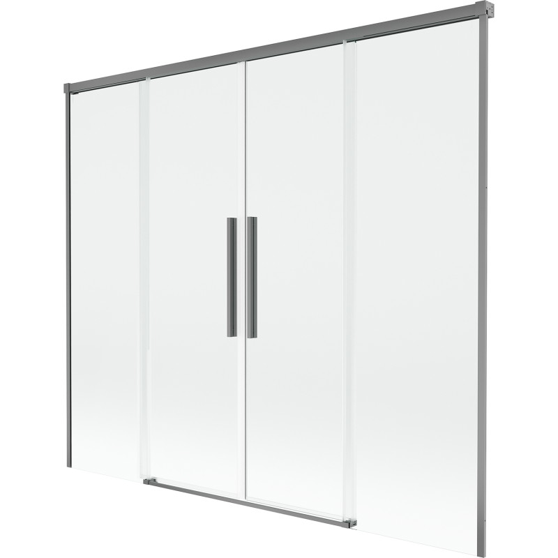 Mexen Rox paroi de baignoire 2 panneaux coulissants 180 x 150 cm, transparent, gun metal - 8C9-180-002-95-00