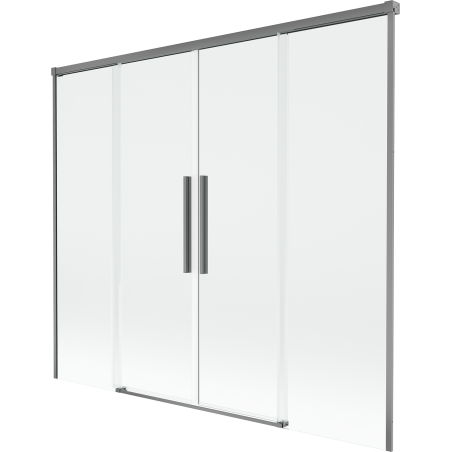 Mexen Rox paroi de douche 2 vantaux coulissants 190 x 150 cm, transparent, métal gun - 8C9-190-002-95-00
