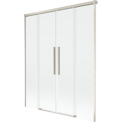 Mexen Rox paravent de baignoire coulissant à 2 vantaux 140 x 150 cm, transparent, nickel brossé - 8C9-140-002-97-00