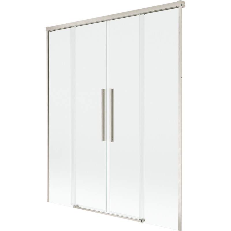 Mexen Rox paravent de baignoire coulissant à 2 vantaux 140 x 150 cm, transparent, nickel brossé - 8C9-140-002-97-00