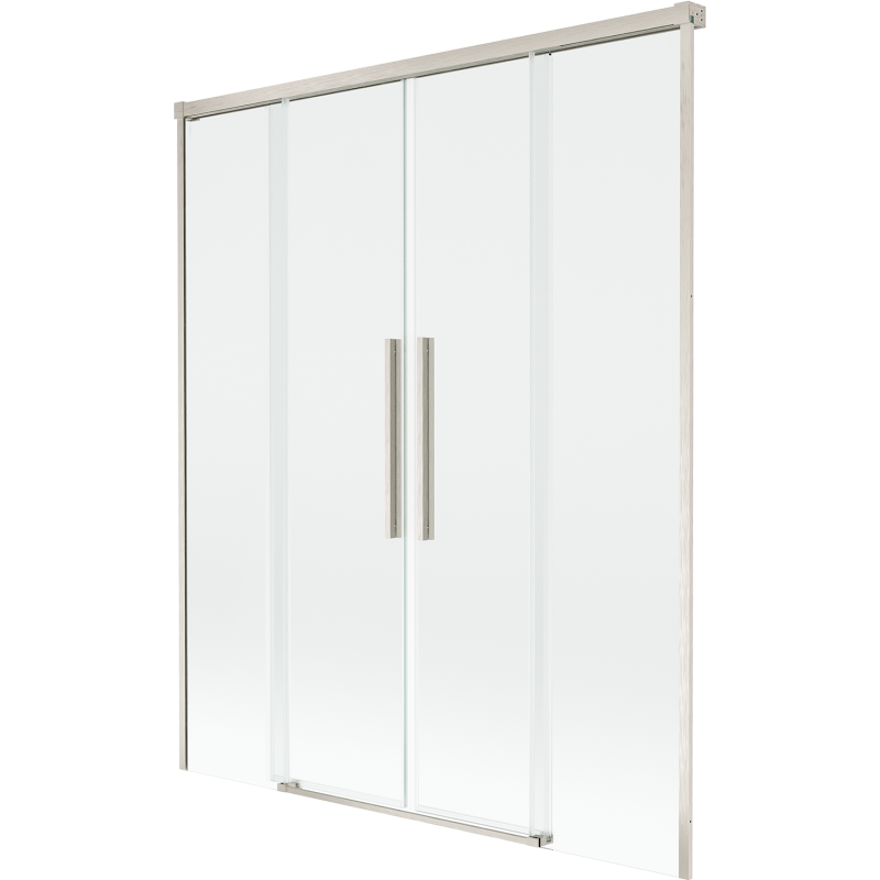Mexen Rox paroi de baignoire coulissante à 2 vantaux 140 x 150 cm, transparent, nickel brossé - 8C9-140-002-97-00