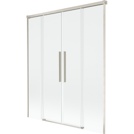 Mexen Rox paroi de baignoire coulissante à 2 vantaux 140 x 150 cm, transparent, nickel brossé - 8C9-140-002-97-00
