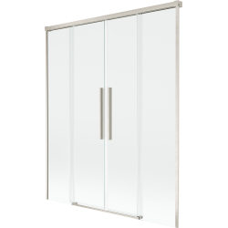 Mexen Rox paroi de douche à 2 volets coulissants 160 x 150 cm, transparent, nickel brossé - 8C9-160-002-97-00