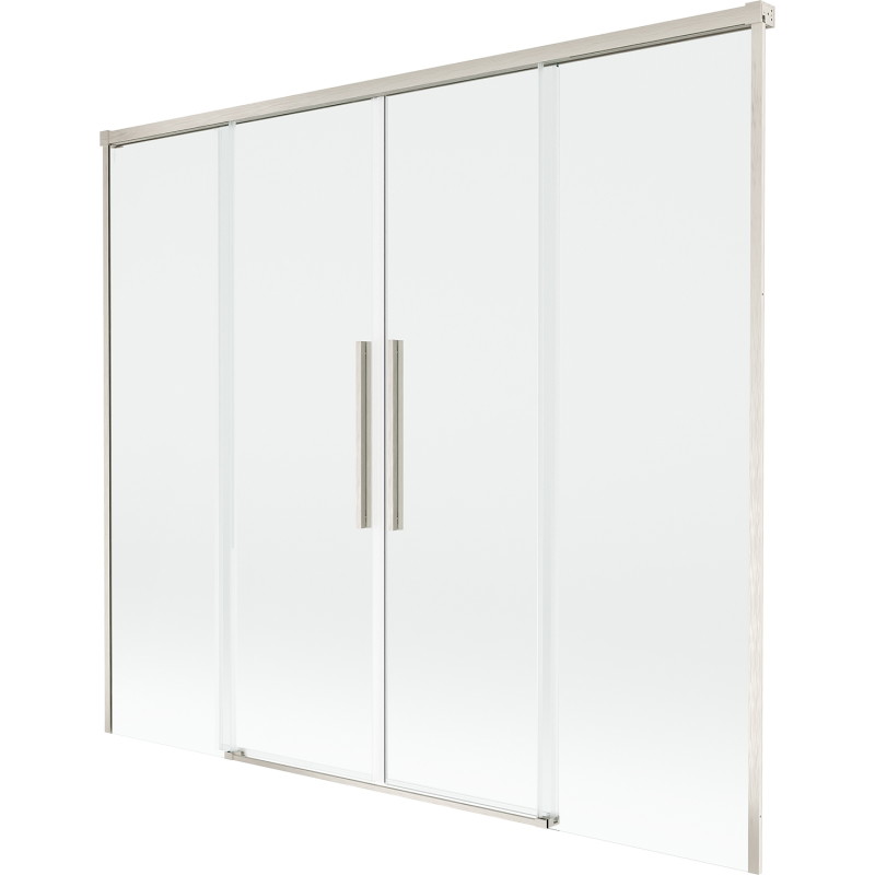 Mexen Rox paravent de baignoire à 2 volets coulissant 170 x 150 cm, transparent, nickel brossé - 8C9-170-002-97-00