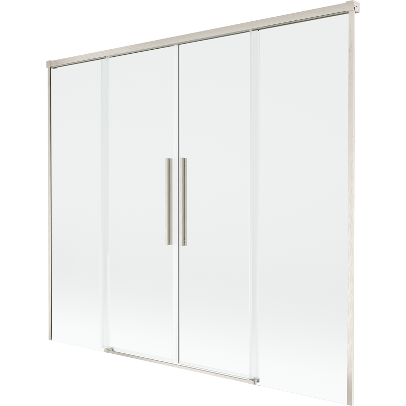 Mexen Rox paroi de douche à 2 panneaux coulissants 180 x 150 cm, transparent, nickel brossé - 8C9-180-002-97-00