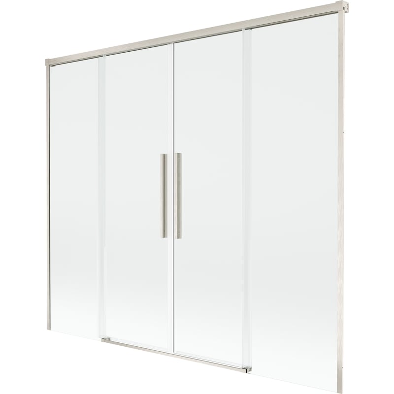 Mexen Rox paroi de baignoire à 2 volets coulissants 190 x 150 cm, transparent, nickel brossé - 8C9-190-002-97-00