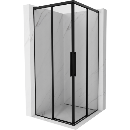 Mexen Rox Duo cabine de douche coulissante 75 x 75 cm, cadre noir, noir - 8C2D-075-075-70-70