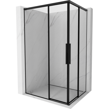 Mexen Rox Duo cabine de douche coulissante 85 x 75 cm, cadre noir, noir - 8C2D-085-075-70-70