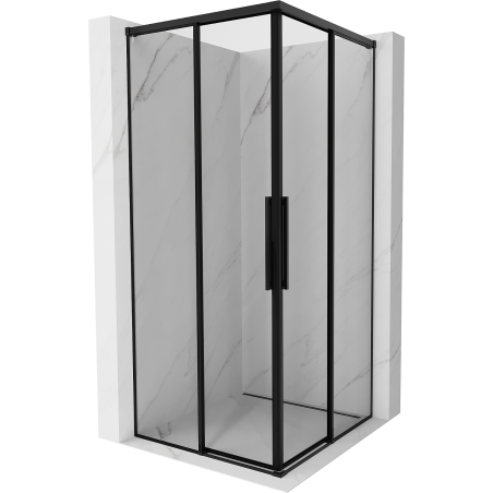 Mexen Rox Duo cabine de douche coulissante 80 x 80 cm, cadre noir, noir - 8C2D-080-080-70-70