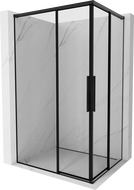 Mexen Rox Duo cabine de douche coulissante 90 x 80 cm, cadre noir, noir - 8C2D-090-080-70-70