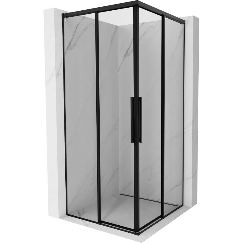 Mexen Rox Duo cabine de douche coulissante 110 x 110 cm, cadre noir, noir - 8C2D-110-110-70-70
