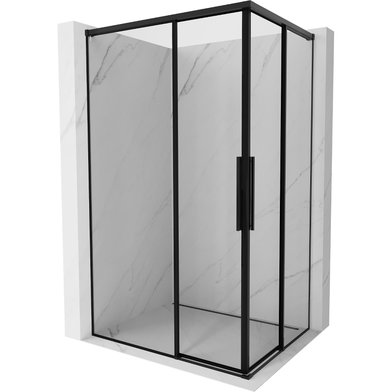 Mexen Rox Duo cabine de douche coulissante 120 x 110 cm, cadre noir, noir - 8C2D-120-110-70-70