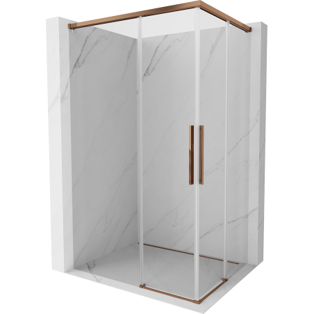 Mexen Rox Duo cabine de douche coulissante 120 x 95 cm, transparent, or rose - 8C2D-120-095-60-00